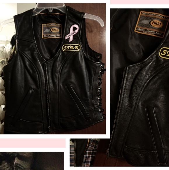 LEATHER BIKING VEST - Picture 1 of 3